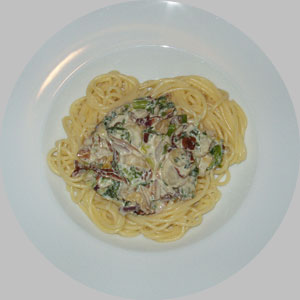 Spaghetti mit Salatsauce